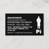 Carte De Visite Conception des yeux privés, détective privé (Dos)