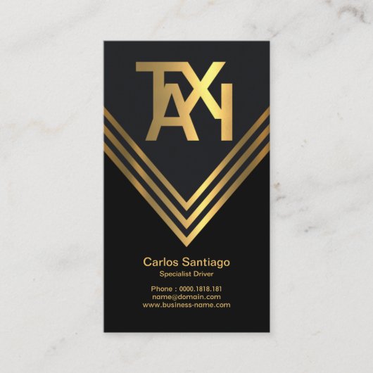 Carte De Visite Conception d'espace négatif Conducteur de taxi noi (Devant)