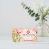 Carte De Visite Conception dessinée à la main de fleurs à l'aquare (Debout devant)
