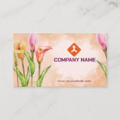 Carte De Visite Conception dessinée à la main de fleurs à l'aquare (Devant)