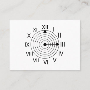 Carte De Visite Conception d'horloge romaine noir et blanc