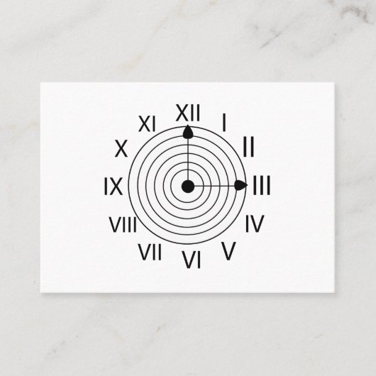 Carte De Visite Conception d'horloge romaine noir et blanc (Devant)