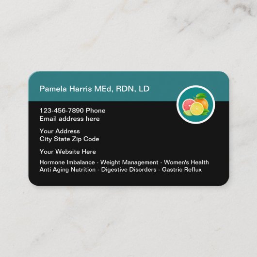 Carte De Visite Conception diététique professionnelle (Devant)
