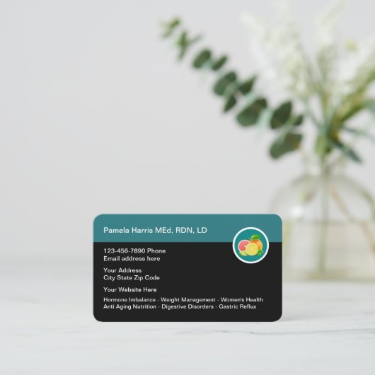 Carte De Visite Conception diététique professionnelle (Debout devant)