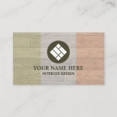 Carte De Visite Conception d'intérieur Chic Pastel Texture de bois (Devant)