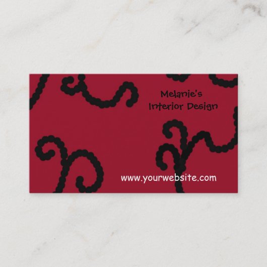Carte De Visite Conception d'intérieur classe rouge et noir (Devant)