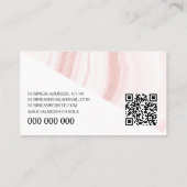 Carte De Visite Conception d'intérieur de code QR en marbre rose m (Dos)