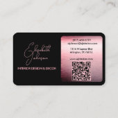 Carte De Visite Conception d'intérieur ou logo d'architecte noir e (Dos)