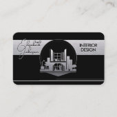 Carte De Visite Conception d'intérieur ou logo d'architecte noir e (Devant)