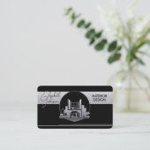 Carte De Visite Conception d'intérieur ou logo d'architecte noir e (Debout devant)