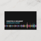 Carte De Visite Conception d'ondes sonores, audiologiste, Clinique (Devant)