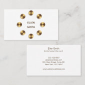 Carte De Visite Conception d'or abstraite d'élément de cercles (Devant / Derrière)