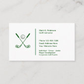 Carte De Visite Conception du logo des leçons de golf (Devant)