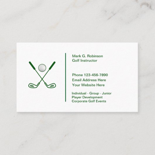 Carte De Visite Conception du logo des leçons de golf (Devant)