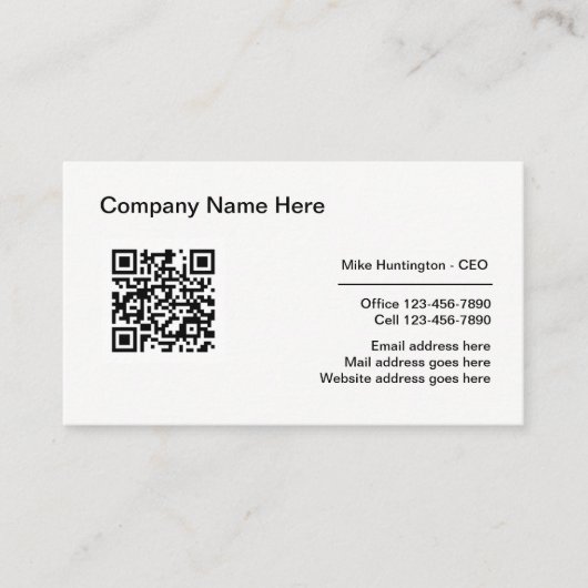 Carte De Visite Conception du logo du code QR professionnel de l'e (Devant)