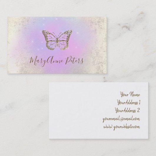 Carte De Visite conception du logo papillon (Devant / Derrière)