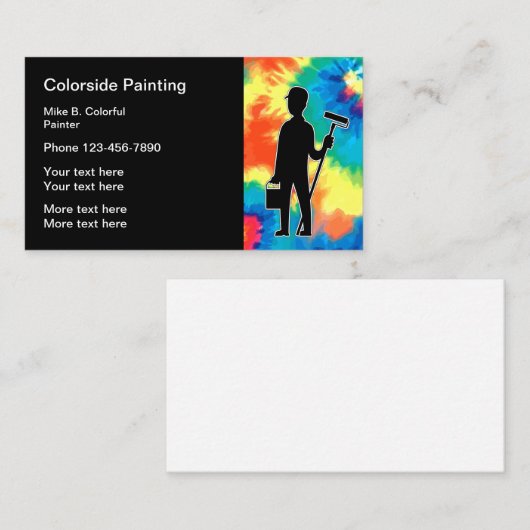 Carte De Visite Conception d'un peintre de maison rétro (Devant / Derrière)