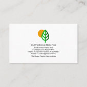 Carte De Visite Conception dynamique du jardin bordé de feuilles d (Dos)