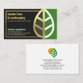 Carte De Visite Conception dynamique du jardin bordé de feuilles d (Devant / Derrière)