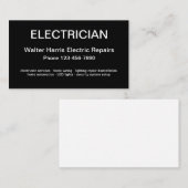 Carte De Visite Conception Électricien Simple (Devant / Derrière)