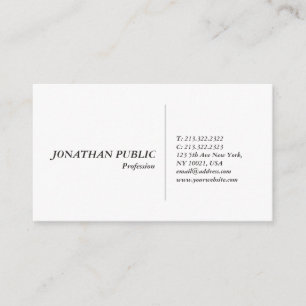 Carte De Visite Conception élégante blanche simple professionnelle
