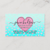 Carte De Visite Conception élégante de cœur rose et de taches (Dos)