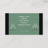 Carte De Visite Conception Élégante de Fleurs Rétro Vertes (Dos)
