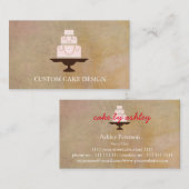 Carte De Visite Conception élégante de gâteaux personnalisés Décor (Devant / Derrière)