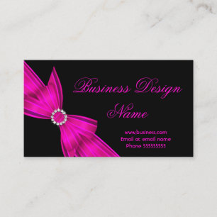 Carte De Visite Conception élégante de nœud diamant noir rose chau