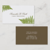 Carte De Visite Conception élégante de région boisée de fougère (Devant / Derrière)