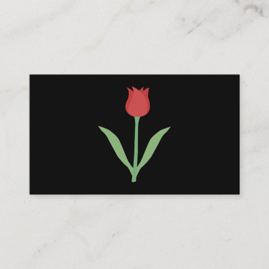 Carte De Visite Conception élégante de tulipe sur le noir (Devant)