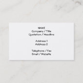 Carte De Visite Conception élégante de vague dans gris-foncé. (Dos)