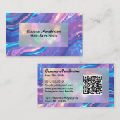 Carte De Visite Conception élégante et iridescent violet clair (Devant / Derrière)