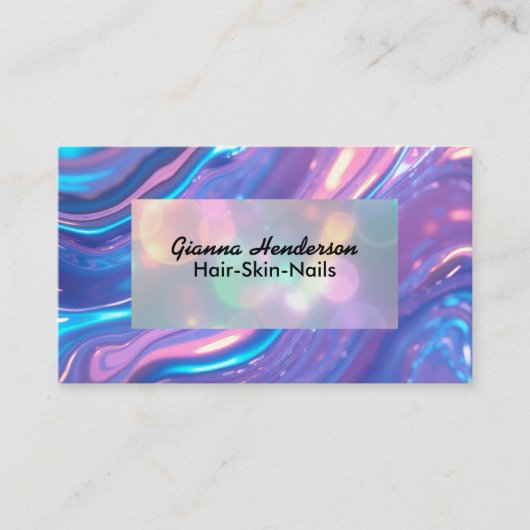 Carte De Visite Conception élégante et iridescent violet clair (Devant)