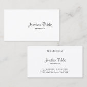 Carte De Visite Conception élégante moderne de script à main levée (Devant / Derrière)