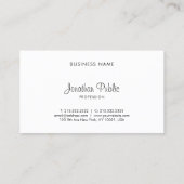 Carte De Visite Conception élégante moderne de script à main levée (Dos)