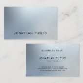 Carte De Visite Conception Élégante Moderne Look Argent Luxe (Devant / Derrière)