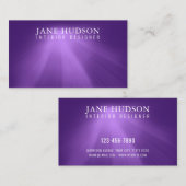 Carte De Visite Conception élégante propre moderne violet plain lu (Devant / Derrière)