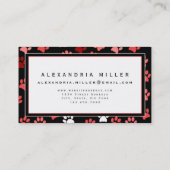 Carte De Visite Conception Empreinte de patte de chiot | Blanc noi (Dos)