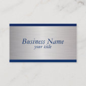 Carte De Visite Conception en acier argentée de bleu marine et de (Devant)
