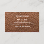 Carte De Visite Conception en cuir Brown personnalisée | (Dos)