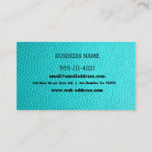 Carte De Visite Conception en cuir Turquoise personnalisée | (Dos)