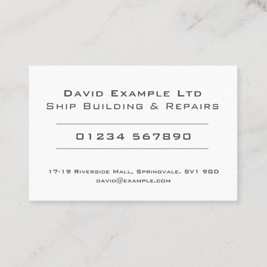 Carte De Visite Conception en gras et en clair - Construction et r (Dos)