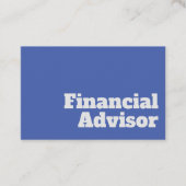 Carte De Visite Conception en gras et en clair - Financial Advisor (Devant)