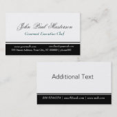 Carte De Visite Conception en noir blanc de la bordure professionn (Devant / Derrière)