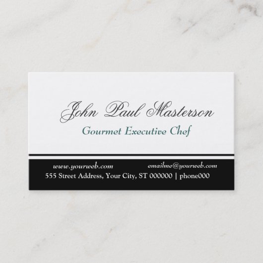 Carte De Visite Conception en noir blanc de la bordure professionn (Devant)