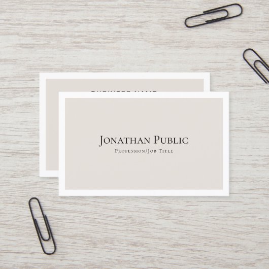 Carte De Visite Conception épurée et élégante Conception moderne (Devant/Arrière en situation)