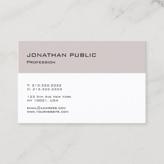 Carte De Visite Conception épurée et moderne sobre, tendance (Devant)