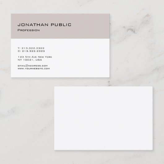 Carte De Visite Conception épurée et moderne sobre, tendance (Devant / Derrière)