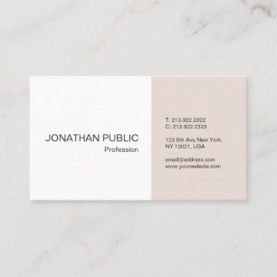 Carte De Visite Conception épurée moderne élégante Plaine tendance